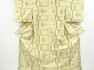 アンティーク　琉球絣柄織り出し手織り紬着物